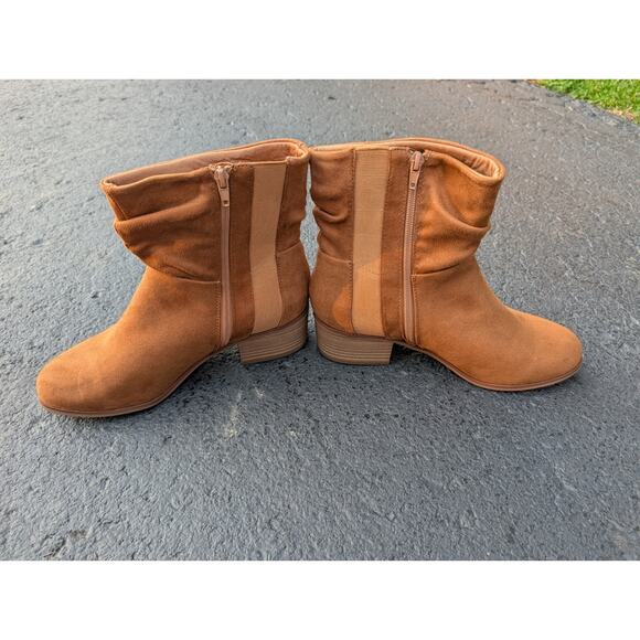 Lane Bryant Womens Dream Cloud Slouch Ankle Boot Bootie Sz 9W Tan Faux Suede - Picture 6 of 6